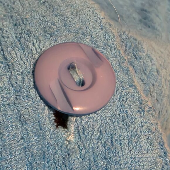 Vtg Womens Blue Terry Cloth Button Down Cover Up Dress Medium Swim Casual Lounge - Picture 7 of 10